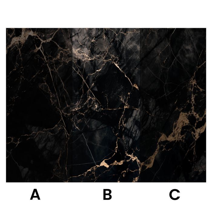 Wall Panel XXL Portoro Black Glossy 120 x 280 cm 3 mm (B)