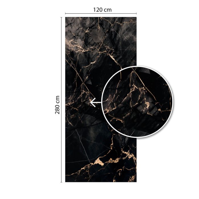 Wall Panel XXL Portoro Black Glossy 120 x 280 cm 3 mm (B)