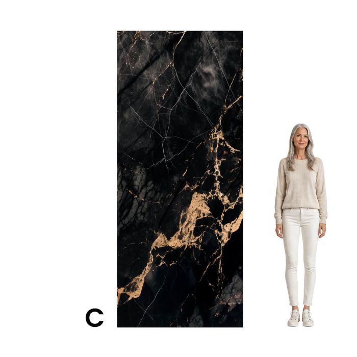 Wall Panel XXL Portoro Black Glossy 120 x 280 cm 3 mm (C)