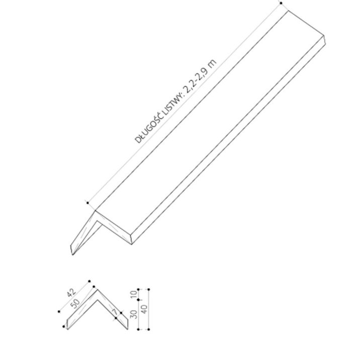 Corner Trim Classic Dark Brown 50×50 mm – 2,4 m