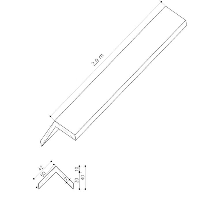Composite Corner Trim Premium Amber 50x50 mm - 2,9 m