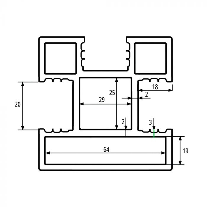 Słupek Ogrodzeniowy Aluminiowy 68x68 mm – dł. 2 m