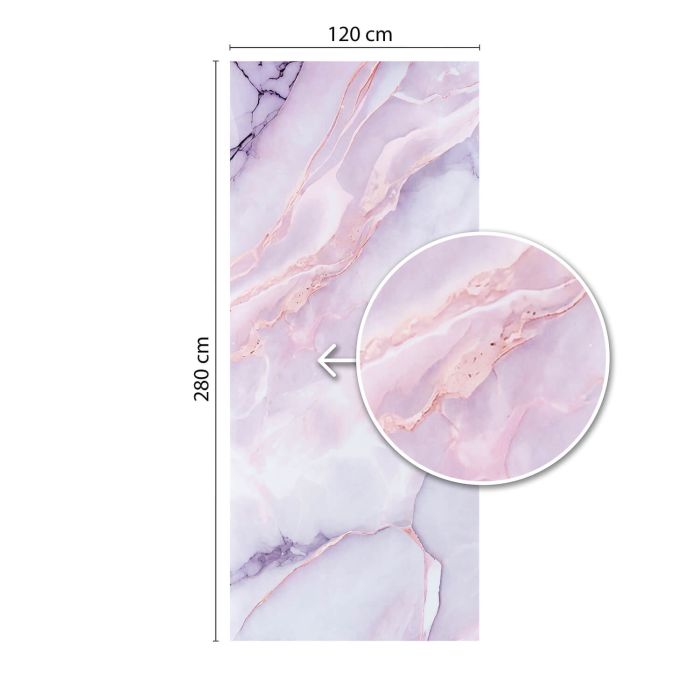 Wall Panel XXL Statuario Pink Glossy 120 x 280 cm 3 mm (A)