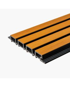 Premium Composite Slatted Cladding Board Amber Oak / Black &ndash; 2,9 m