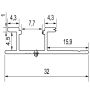 Aluminum LED H-Joint Trim 4.5 mm for Wall Panels Copper Matt – 2,9 m