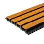Premium Composite Slatted Cladding Board Amber Oak / Black – 2,9 m