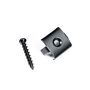 Single U-3 stainless steel locking clip + screw (black)