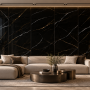 Wall Panel SPC Marquina Black Marble Glossy 120 x 280 cm 4 mm