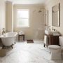 SPC Vinyl Floor Panel Calacatta White Marble Glossy 45 × 90 cm, 4 mm