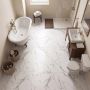 SPC Vinyl Floor Panel Calacatta White Marble Glossy 45 × 90 cm, 4 mm