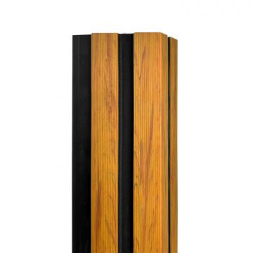 WPC Corner Trim for Slatted Cladding DUO Premium Amber Oak / Black – 2.9 m