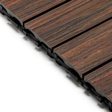 Premium Composite Decking Tile Redwood 30 x 30 x 2,5 cm