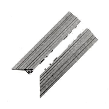 Composite Right Corner Decking Tile Light Gray