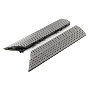 Composite Left Corner Decking Tile Light Gray