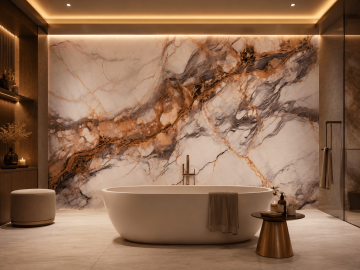 Wall Panel XXL Breccia Copper Glossy 120 x 280 cm 3 mm – Set of 3 (ABC)