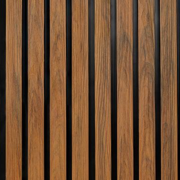 Premium Composite Slatted Cladding Board Natural Oak / Black – 2,9 m