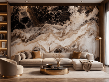Wall Panel XXL Emperador Black Glossy 120 x 280 cm 3 mm – Set of 3 (ABC)