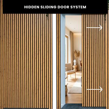 Hidden sliding door system 120 cm – Right Side | Black