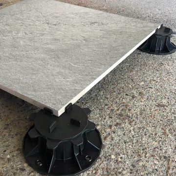 Stoneware Decking Tile Quarzo Silver Gray 60x60x2 cm