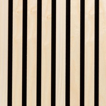 Acoustic Interior Slatted Wall Panel on Felt Natural Wood Veneer 32 x 32 cm