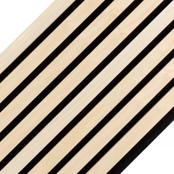 Acoustic Interior Slatted Wall Panel on Felt Natural Wood Veneer 2 x 32 cm &ndash; 2,7 m