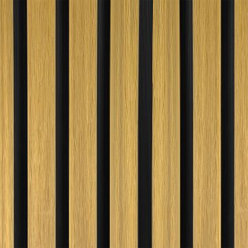 Composite Slatted Cladding Board DUO Light Oak / Black &ndash; 2,9 m