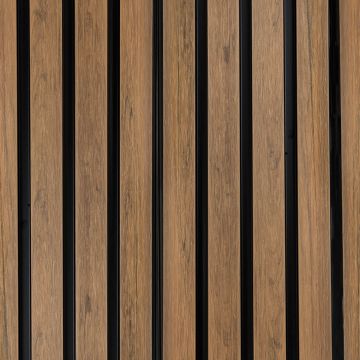 Premium Composite Slatted Cladding Board Golden Oak / Black &ndash; 2,9 m