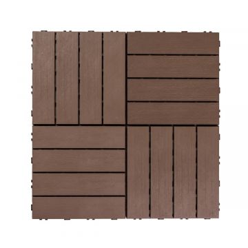 PCV ECO Decking Tile Uni-Floor Brown 29 x 29 x 2 cm