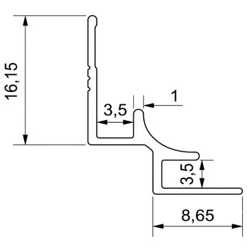 Internal Corner Aluminium Profile 3.5 mm for Wall Panels Dark Gray Matt – 2,9 m