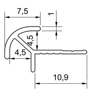 External Corner Aluminium Profile 4,5 mm for Wall Panels Dark Gray Matt – 2,9 m