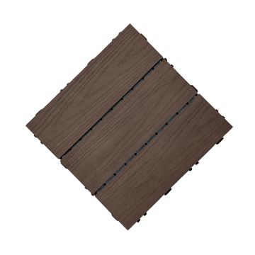 3D Solid Composite Decking Tile Brown 30 x 30 x 2,5 cm