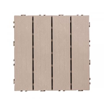 PCV ECO Decking Tile Uni-Floor Warm Gray 29 x 29 x 2 cm