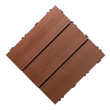 3D Solid Composite Decking Tile Mahogany 30 x 30 x 2,5 cm