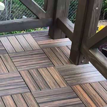 Premium Composite Decking Tile Left Corner Redwood