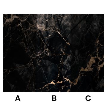Wall Panel XXL Portoro Black Glossy 120 x 280 cm 3 mm (B)