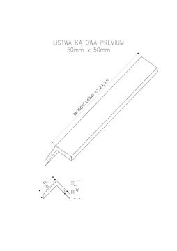 Composite Corner Trim Premium Light Oak 50x50 mm - 2,9 m