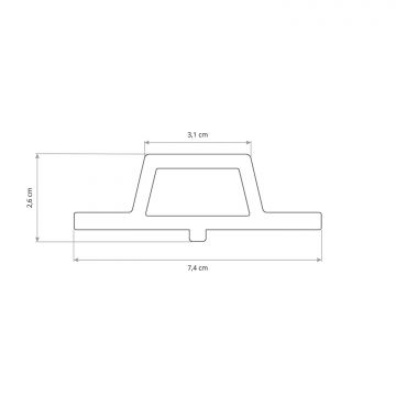 WPC Joint Trim for Slatted Cladding Trapezoid Light Oak / Black – 2.9 m
