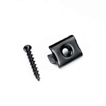 Double U-2 stainless steel locking clip + screw (black)
