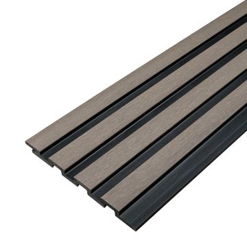 Composite Slatted Cladding Board DUO Antique / Black &ndash; 2,9 m