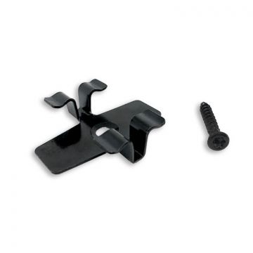 Klips ze stali nierdzewnej L-8 do deski Premium + wkręt – 50 szt. (CZARNY)