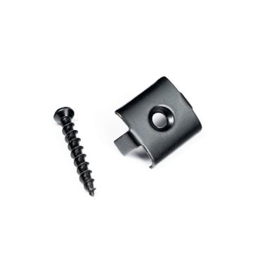 Single U-3 stainless steel locking clip + screw (black)