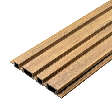 Premium Asymmetrical Composite Slatted Cladding Board Winchester Oak – 2,9 m