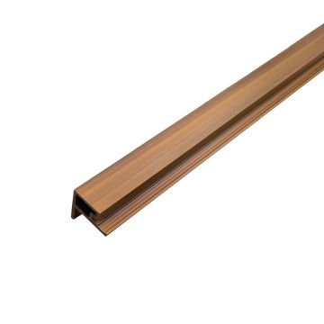 Starter-Finishing Slatted F-Type Trim WPC Premium Golden Oak / Black 36,5 x 49,5 mm – 2,9 m
