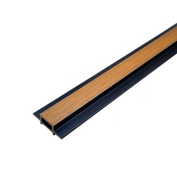 WPC Joint Trim for Slatted Cladding Premium Golden Oak / Black – 2.9 m