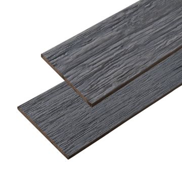 WPC Flat Skirting Trim Solid XL Gray 140x10 mm – 3 m