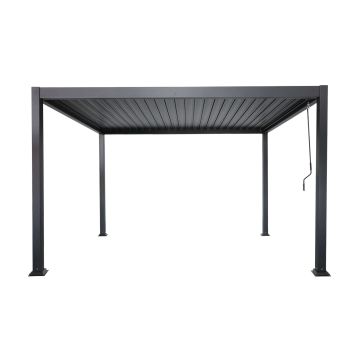 Aluminum Garden Pergola with Adjustable Roof Anthracite 3 x 3 m