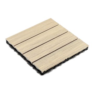 Premium Composite Deck Tile Ecru 30 × 30 × 2.5 cm
