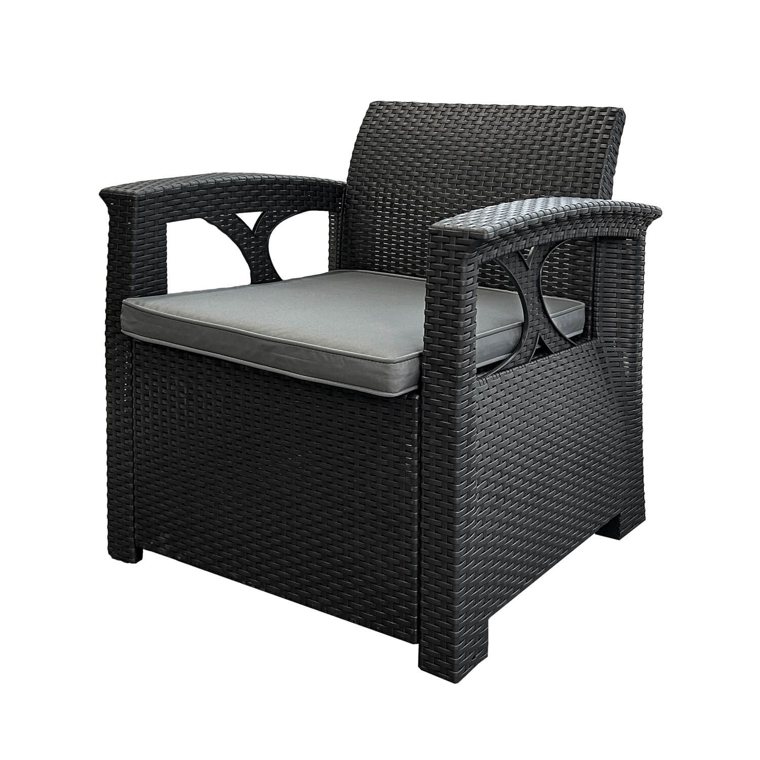 Zestaw Mebli Ogrodowych z technorattanu 4-osobowy Sofia Antracyt