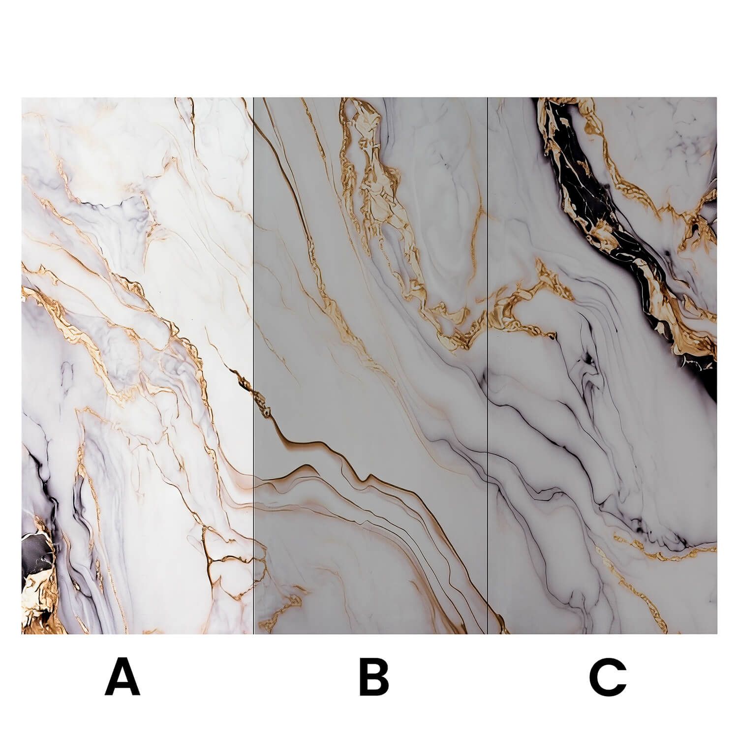 Wall Panel XXL Arabescato Gold Glossy 120 x 280 cm 3 mm (A)
