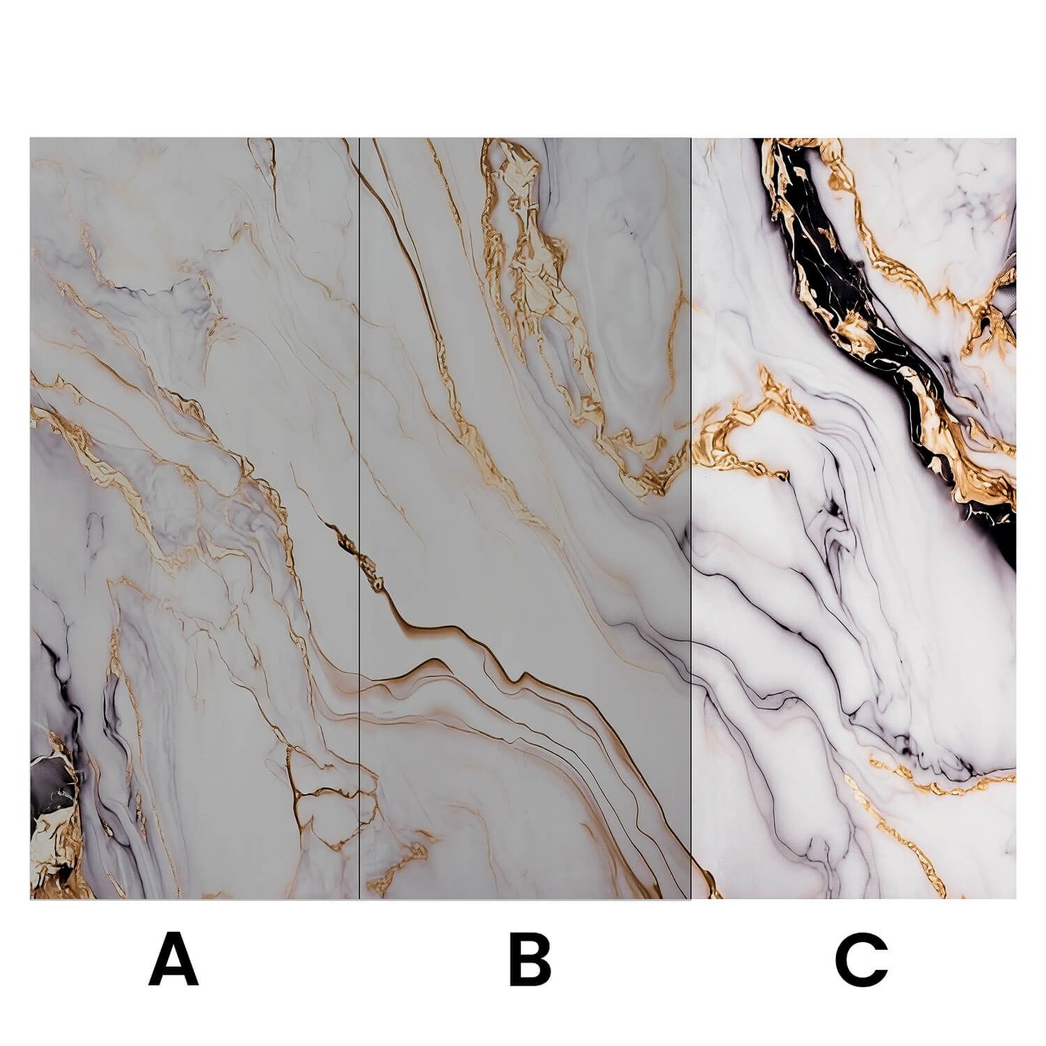 Wall Panel XXL Arabescato Gold Glossy 120 x 280 cm 3 mm (B)